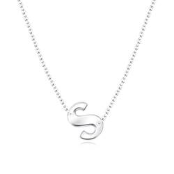 Silver Initial Letter Necklace S SPE-5559